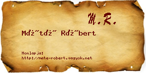 Máté Róbert névjegykártya