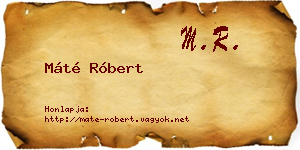 Máté Róbert névjegykártya